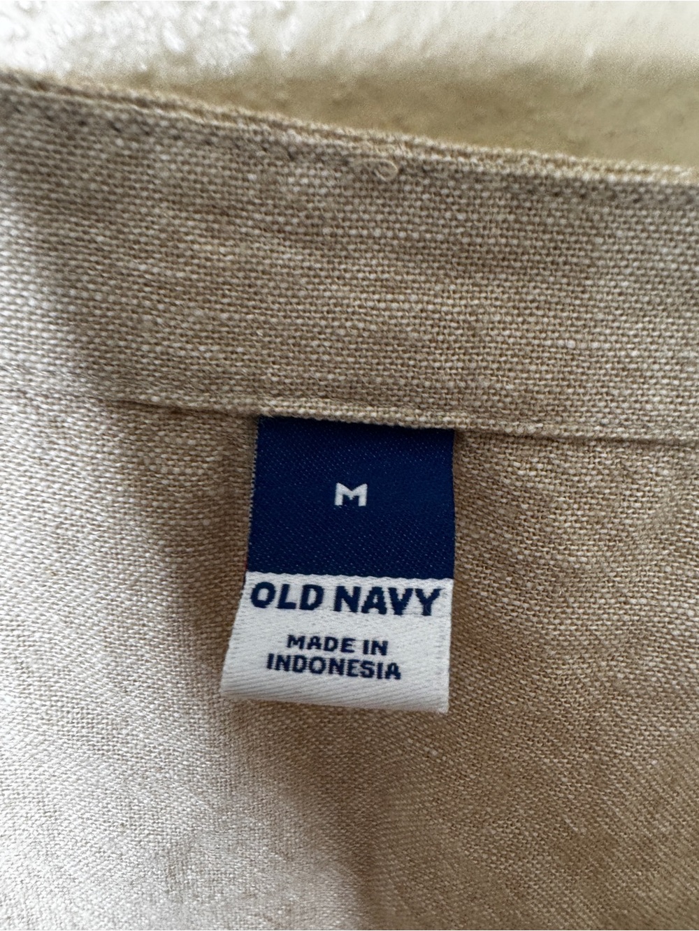 Old Navy Shirt Women's Medium Beige Square Neck Linen-Blend Tank Top NWT - Picture 2 of 6